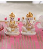 White Marble Laxmi Ganesh Idol by Gallery99
