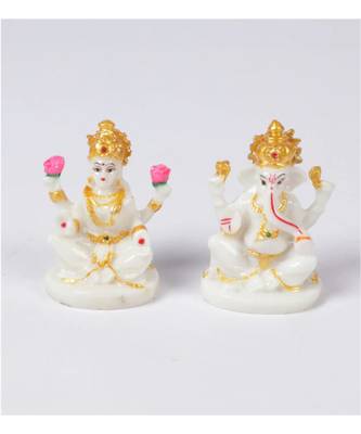 White Marble Laxmi Ganesh Idol by Gallery99 2