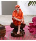 Orange Marble Sai Baba Big Idol by Gallery99