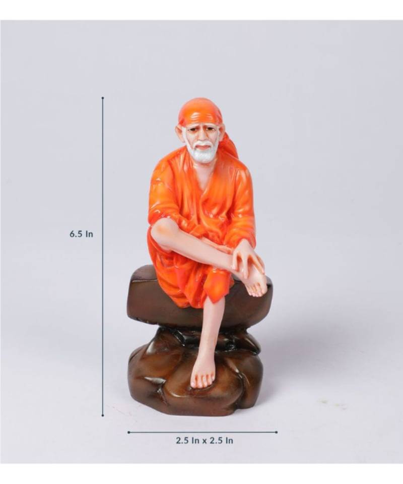 Orange Marble Sai Baba Big Idol by Gallery99