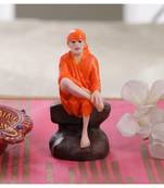 Orange Marble Sai Baba Small Idol by Gallery99