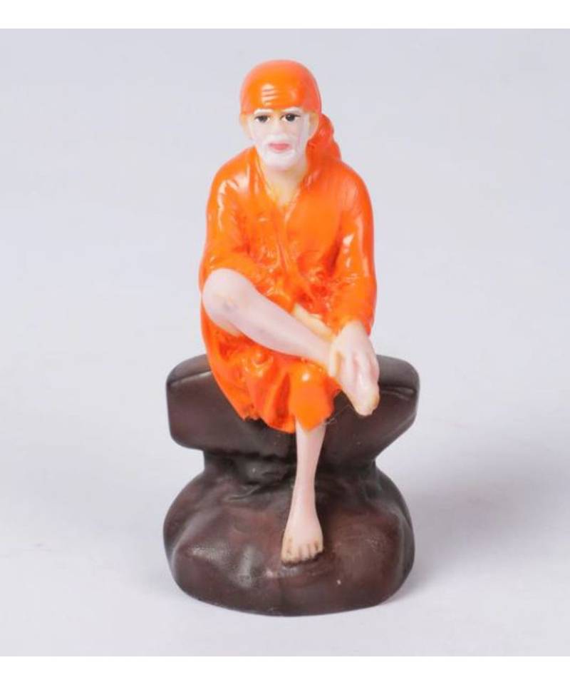 Orange Marble Sai Baba Small Idol by Gallery99