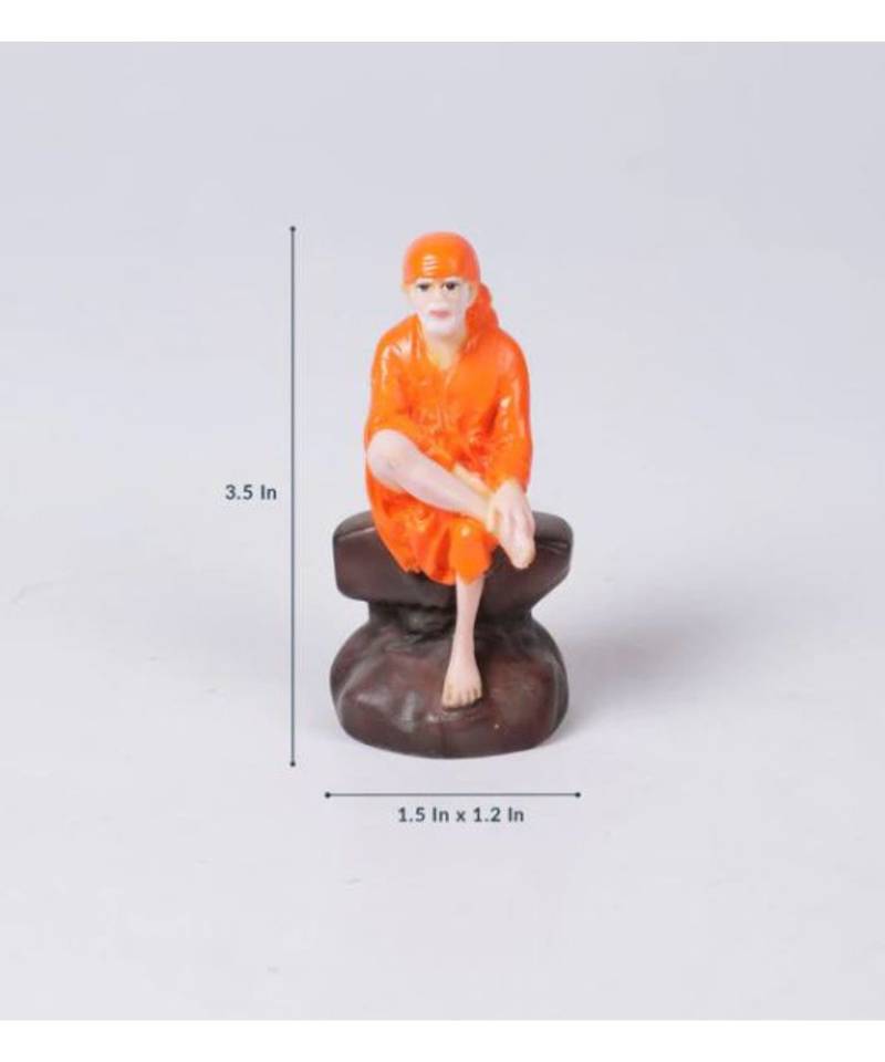 Orange Marble Sai Baba Small Idol by Gallery99