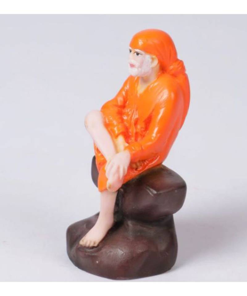 Orange Marble Sai Baba Small Idol by Gallery99