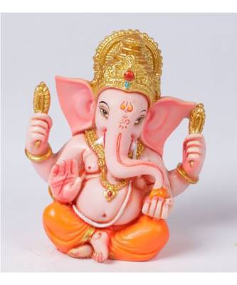 Orange Resin Ganesha Idol by Gallery99 1