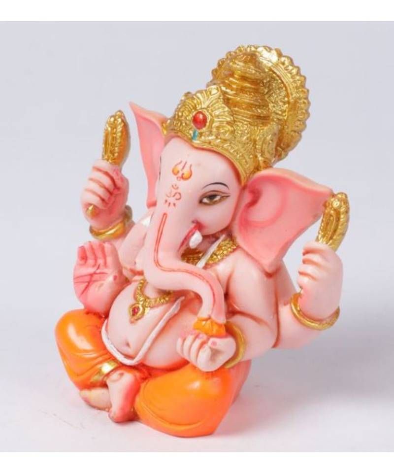 Orange Resin Ganesha Idol by Gallery99