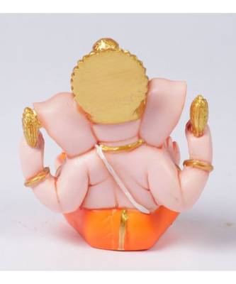 Orange Resin Ganesha Idol by Gallery99 4