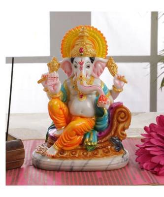 Yellow Marble Ganesha Idol by Gallery99 1