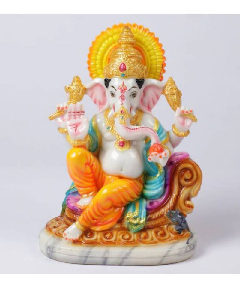 Yellow Marble Ganesha Idol by Gallery99