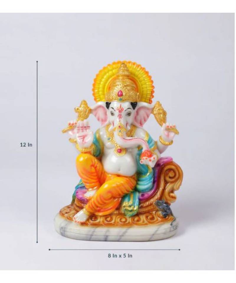 Yellow Marble Ganesha Idol by Gallery99