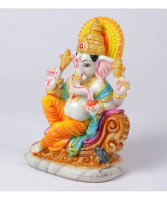 Yellow Marble Ganesha Idol by Gallery99 4