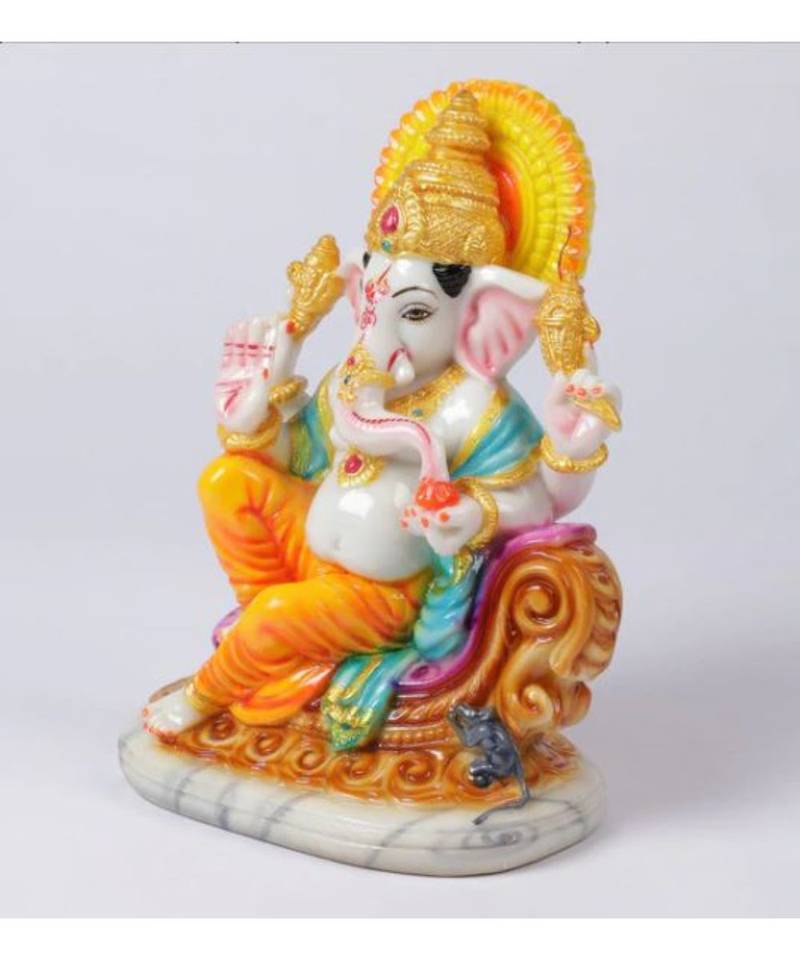 Yellow Marble Ganesha Idol by Gallery99
