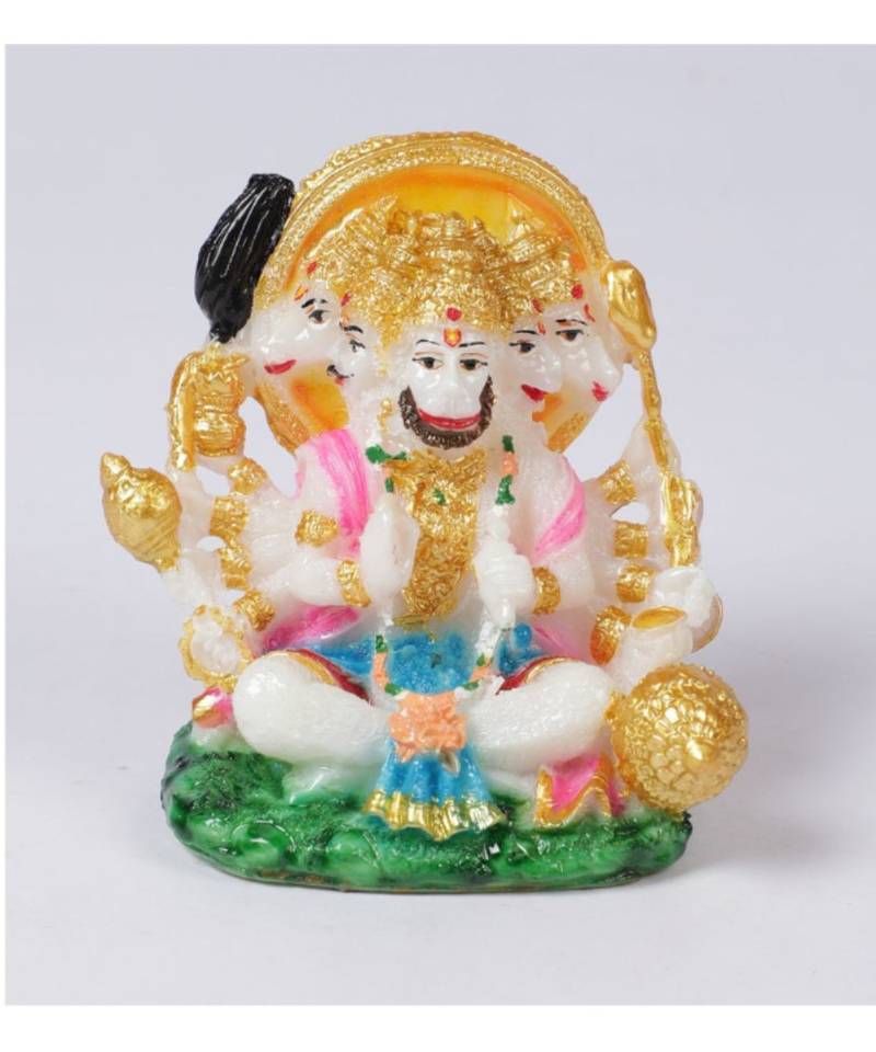 Yellow Marble Panchmukhi Hanuman Ji Idol by Gallery99