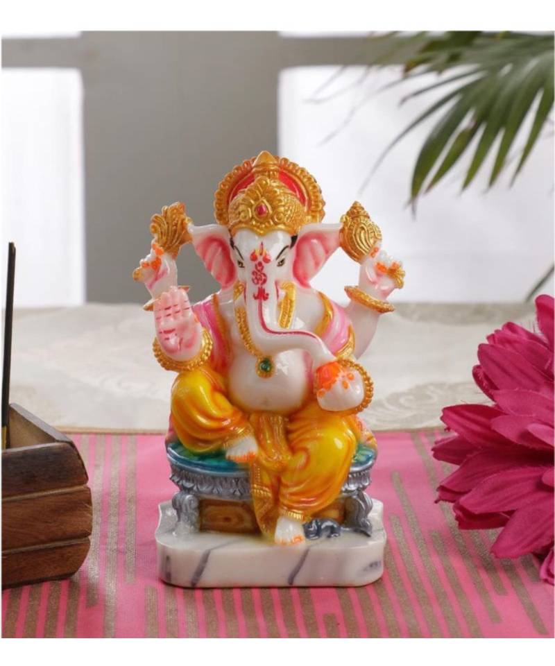 Blue Marble Kanha Ji With Flute Idol by Gallery99