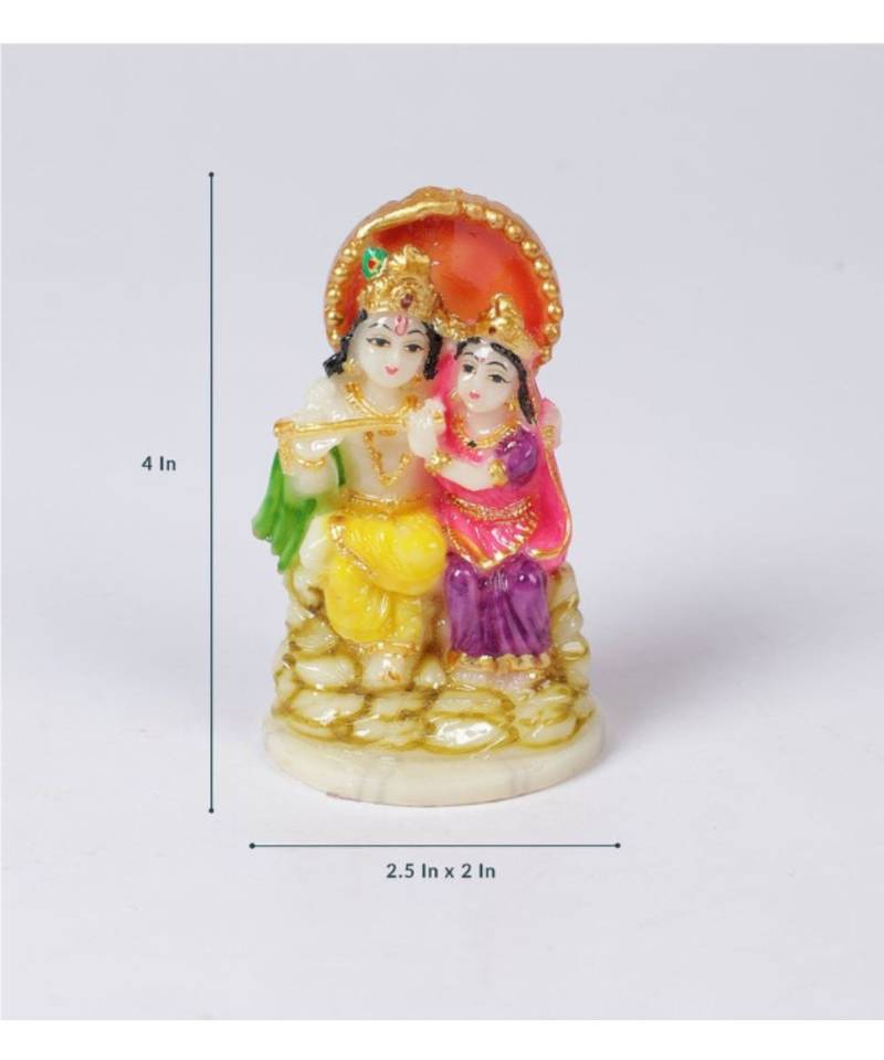 Yellow Marble Radha Krishna Idol by Gallery99