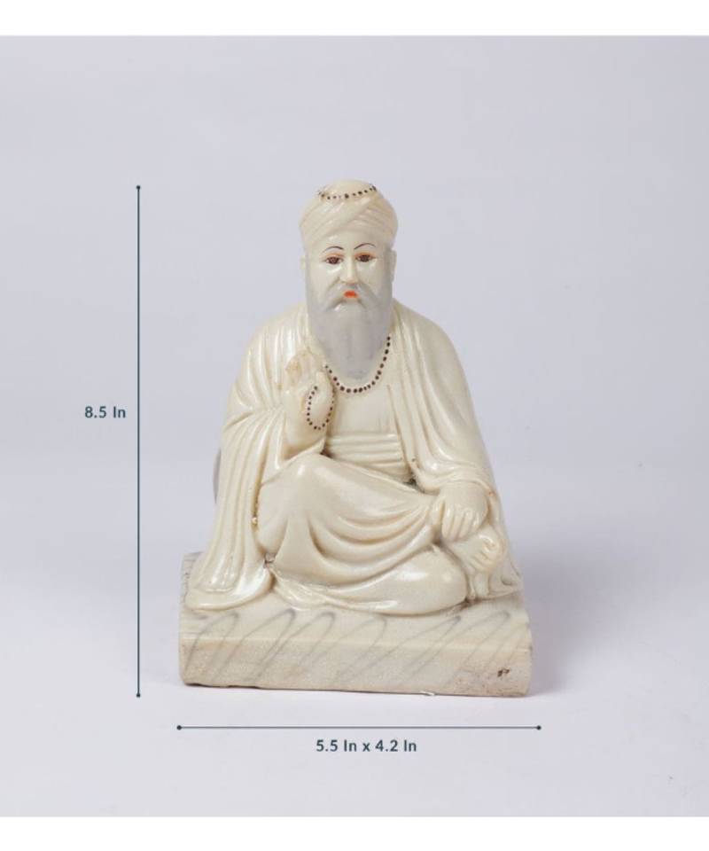 Cream Marble Guru Nanak Ji Idol by Gallery99