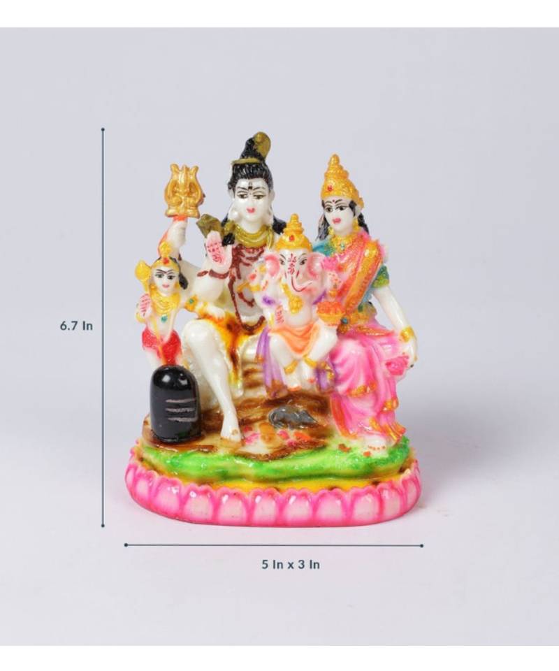 Pink Marble Shiv Parivar Idol by Gallery99
