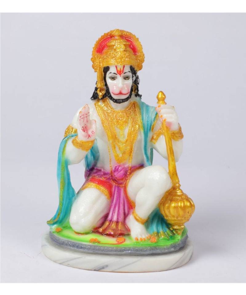 White Marble Hanuman Ji Idol by Gallery99