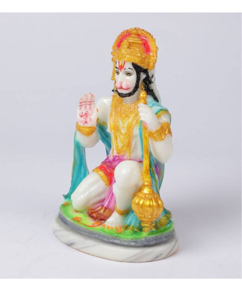White Marble Hanuman Ji Idol by Gallery99