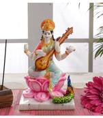 Pink Marble Big Mata Saraswati Idol by Gallery99