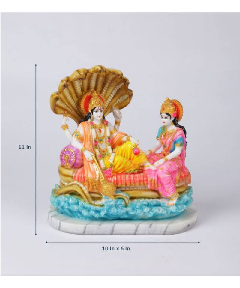 Yellow Marble Big Vishnu Laxmi Idol by Gallery99