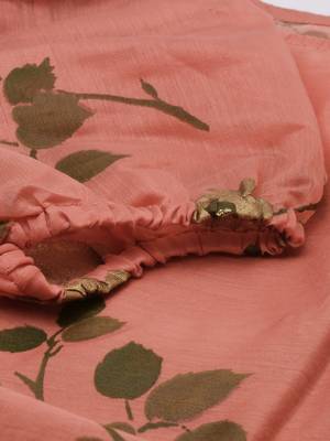 EthnoVogue Made To Measure Pink Chanderi Silk Puff Sleeve Dress 6