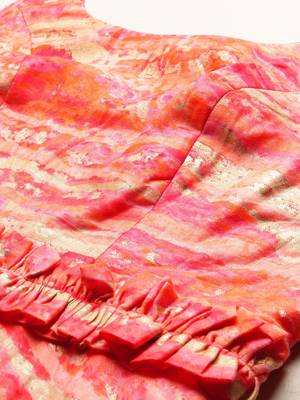 EthnoVogue Made To Measure Multicolored Art Silk Round Neck Dress 4