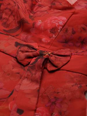 EthnoVogue Made To Measure Red Organza Digital Printed Dress 5