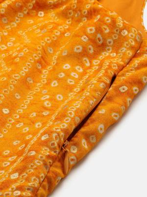 EthnoVogue Made To Measure Yellow Printed Strap Neck Dress 5