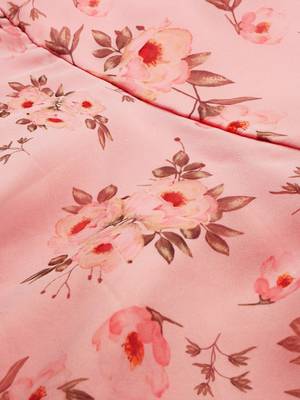 EthnoVogue Made To Measure Pink Digital Printed Organza Knee Length Dress 4