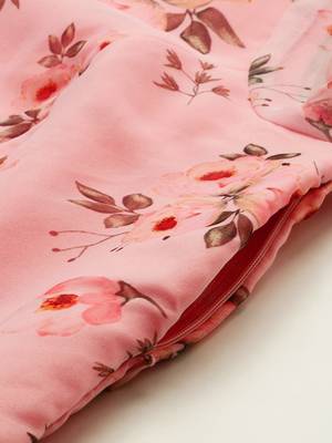EthnoVogue Made To Measure Pink Digital Printed Organza Knee Length Dress 5