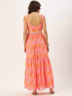 EthnoVogue Made To Measure Multicolored Digital Printed Tiered Dress 2