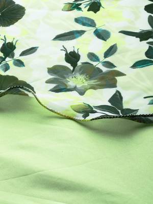 EthnoVogue Made To Measure Yellow N Green Digital Printed Georgette Dress 6
