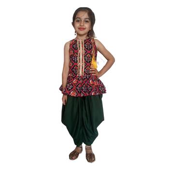 Peplum Dhoti top patoda Bllack dhoti suit,Dhoti dress for small girls 1