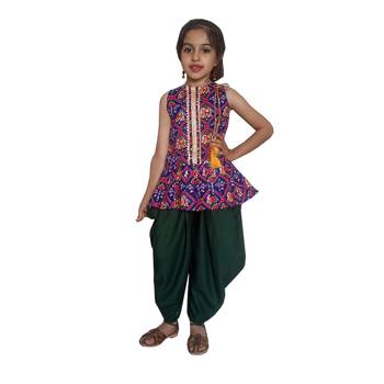 Peplum Dhoti top patoda Blue ,dhoti suit,Dhoti dress for small girls 1
