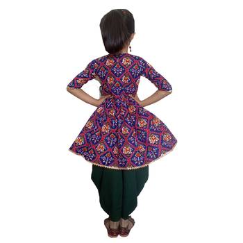 Aglare Kedia small Hathi Dhoti top Patola print blue dhoti suit,Dhoti dress for small girls 2