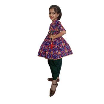 Aglare Kedia small Hathi Dhoti top Patola print blue dhoti suit,Dhoti dress for small girls 1