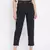 Black plain polyester trousers