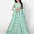 Enchanting Sea green Heavy Embroidered with Zarkan net semi stitched lehenga