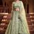 Mesmerizing Pista green Zari, Sequins and thread Embroidered net semi stitched lehenga