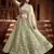 Mesmerizing Pista green Zari, Sequins and thread Embroidered net semi stitched lehenga