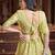 Catching Dark yellow Zari, Sequins and thread Embroidered georgette semi stitched lehenga