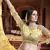 Delightful Yellow Zari, Sequins and thread Embroidered net semi stitched lehenga