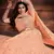 Bewitching Peach Orange Zari, Sequins and thread Embroidered georgette semi stitched lehenga