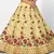 glamourous Yellow Zari, Sequins and thread Embroidered net semi stitched lehenga