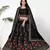Glamorous Black Zari, Sequins and thread Embroidered net semi stitched lehenga