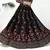 Glamorous Black Zari, Sequins and thread Embroidered net semi stitched lehenga