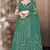 Appealing Light rama green thread and sequins embroidered net semi stitched lehenga