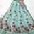 Graceful Sky blue Zari, Sequins and thread Embroidered net semi stitched lehenga
