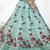 Graceful Sky blue Zari, Sequins and thread Embroidered net semi stitched lehenga